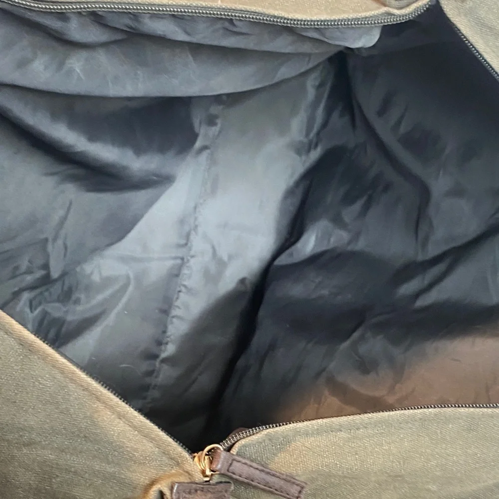 Classic Olive and Brown Men's Duffel Bag